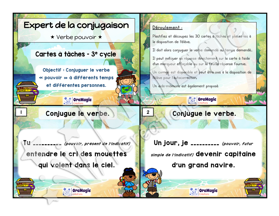 Cartes à tâches - Expert de la conjugaison - pouvoir - 5e et 6e année - 6$.pdf