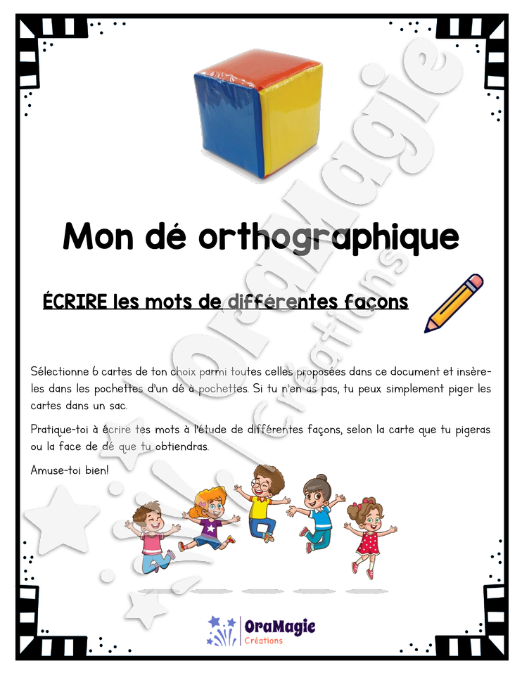 Dé orthographique - Étudier les mots d_orthographe dans le plaisir!.pdf