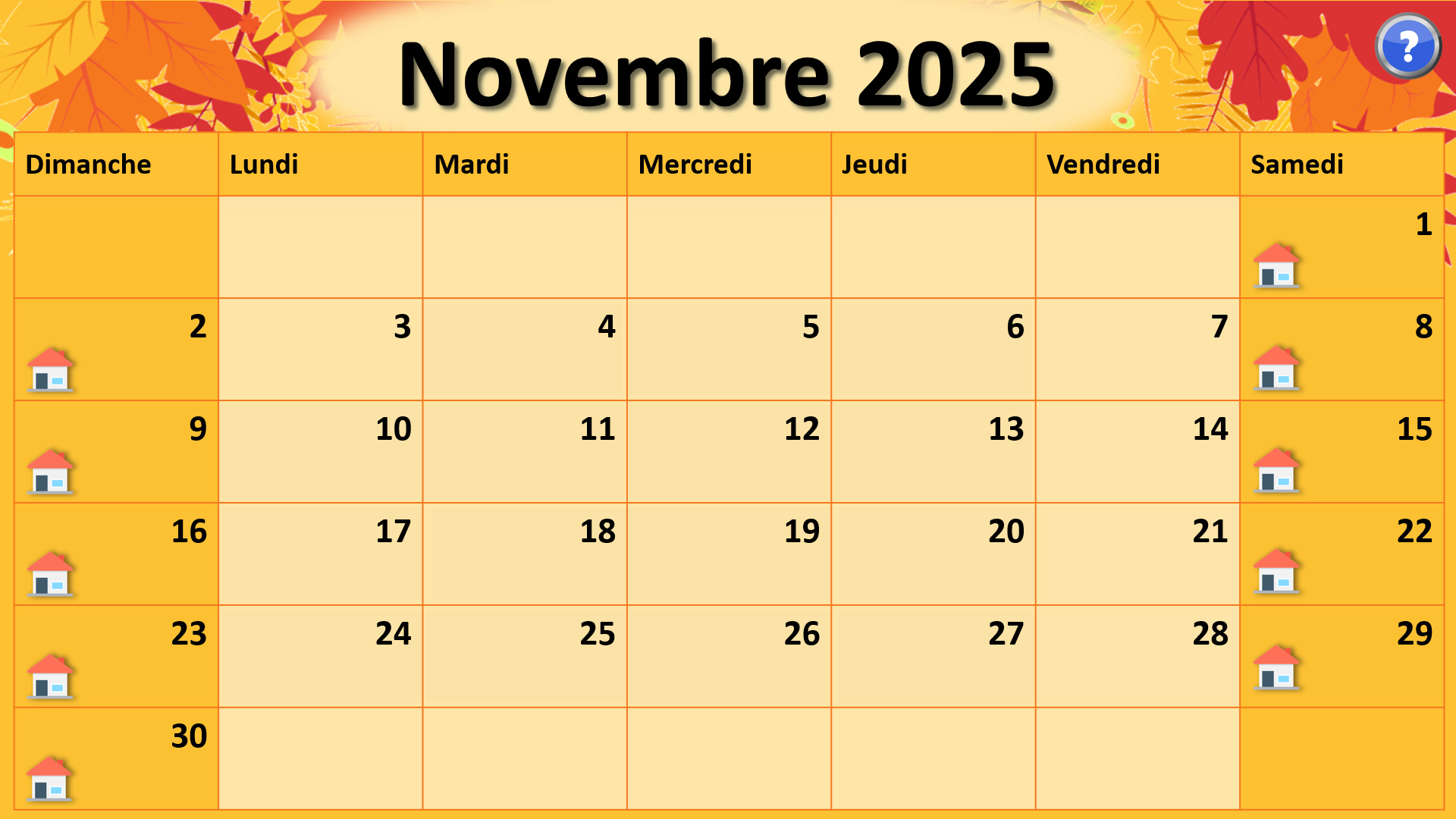 PPT - Calendrier Novembre 2025 - Préscolaire 1re année - 5$ - Lecture seule.pptx