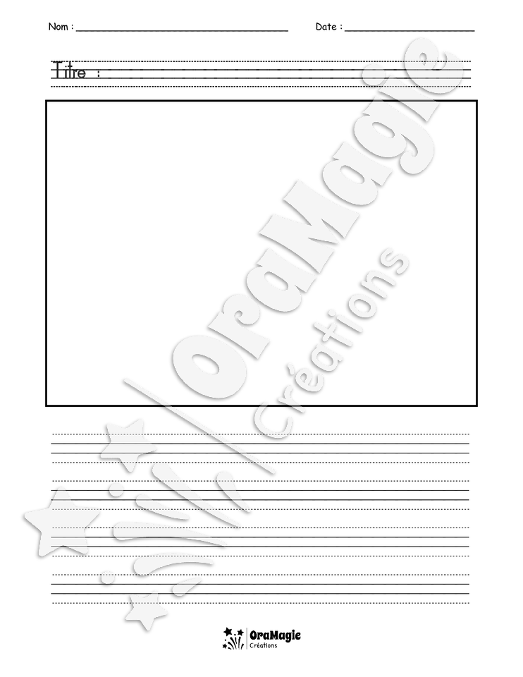 Feuille d'écriture avec trottoirs et espaces