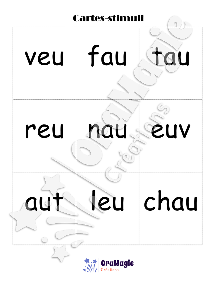 Confusions AU-EU - Niveau 1 - Jeu de loto