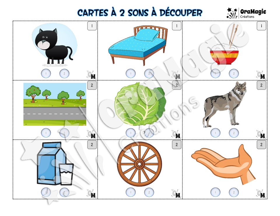 Les poissons à 2 sons - Segmentation phonémique mots CV