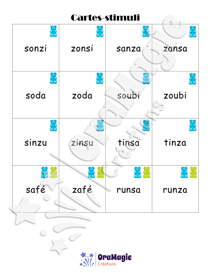 Confusions S-Z - Niveau 3 - Les bonbons de ma grand-mère
