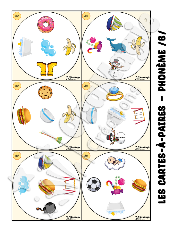 Les cartes-à-paires - Phonologie -b- initial