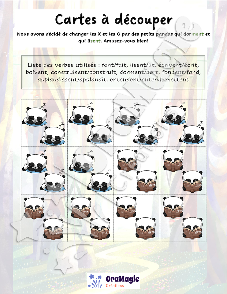 Tic-tac-toe du pluriel verbal