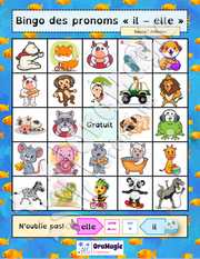 Bingo des pronoms il-elle - Réceptif et expressif - Sujets animaux.pdf