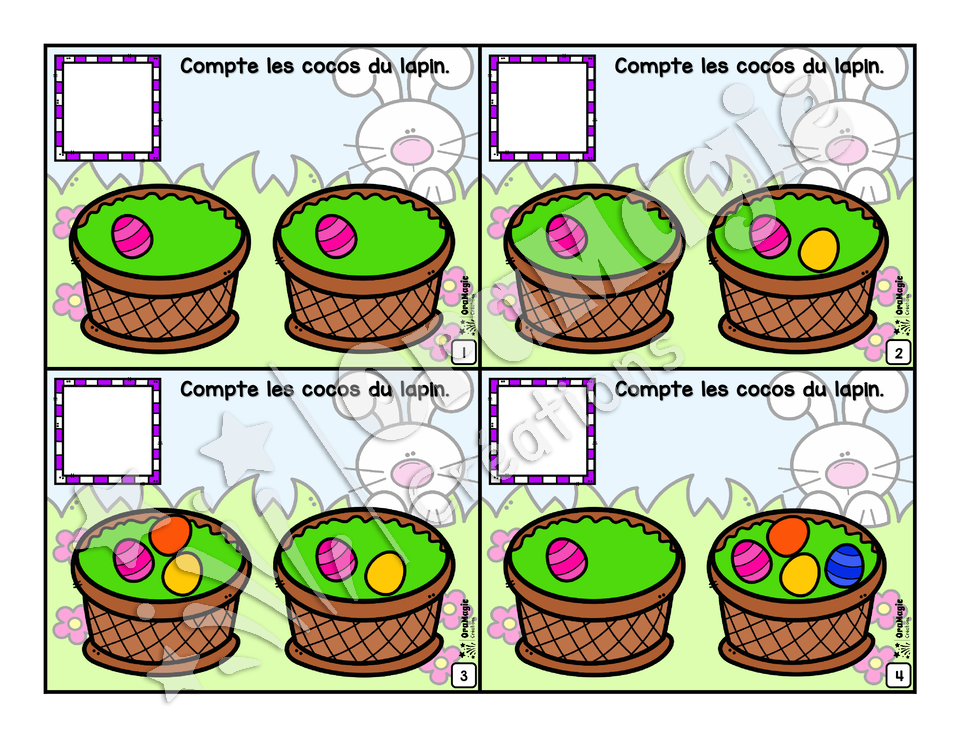 Les cocos du lapin - Dénombrement 1-20