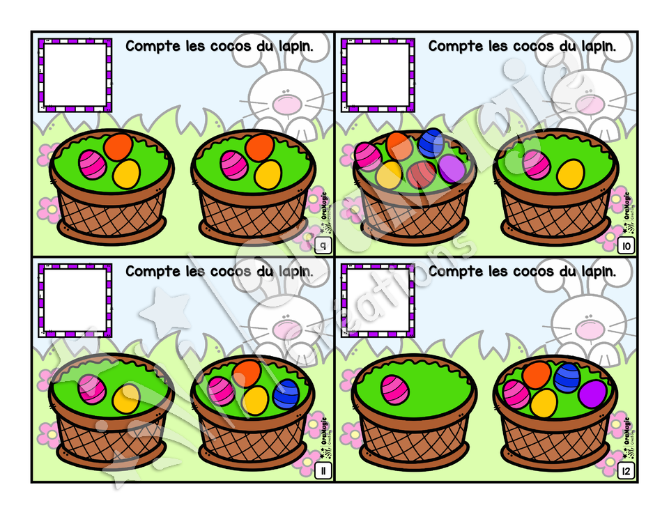 Les cocos du lapin - Dénombrement 1-20