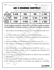 Les 2 nombres mystères - Le détective - Valeurs de positions - 3e année.pdf