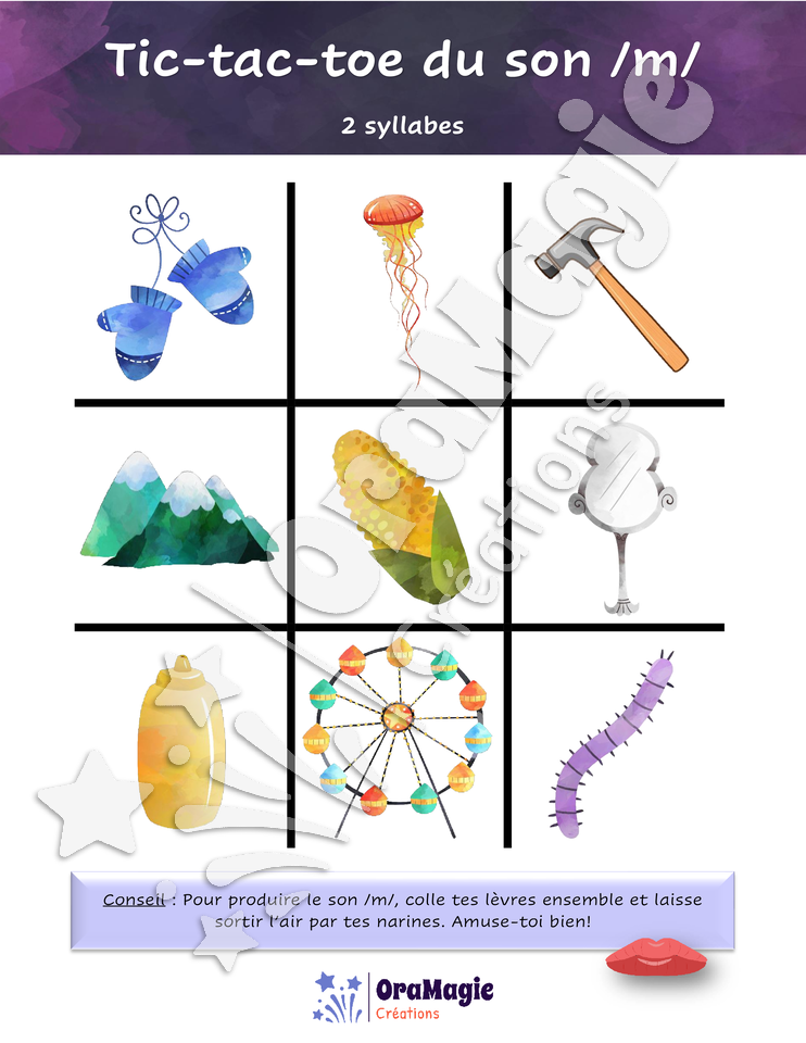 Tic-tac-toe du son -m- position initiale