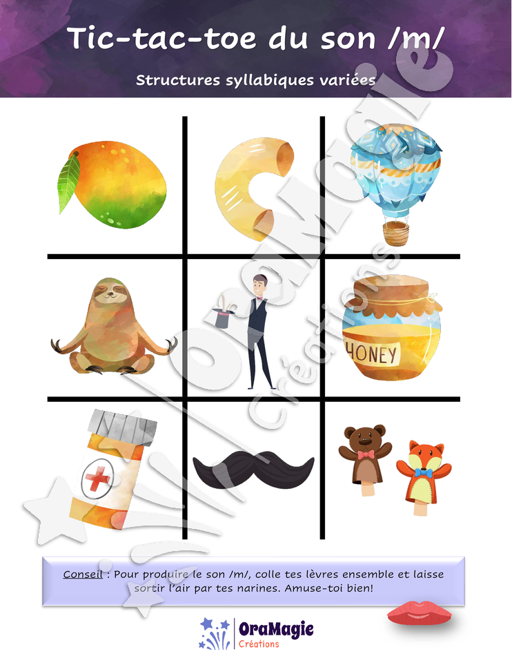 Tic-tac-toe du son -m- position initiale