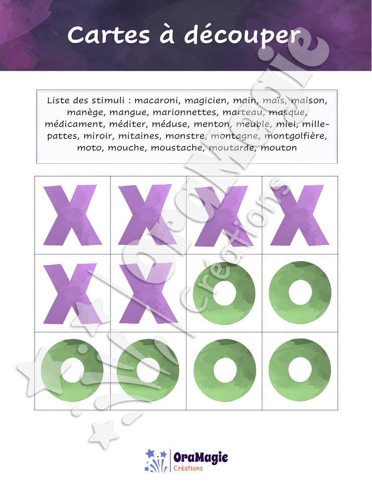 Tic-tac-toe du son -m- position initiale