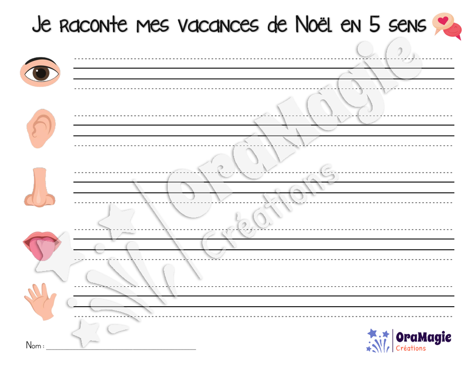 Je raconte mes vacances de Noël en 5 sens