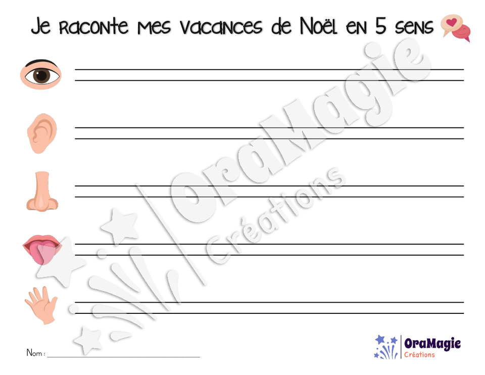 Je raconte mes vacances de Noël en 5 sens