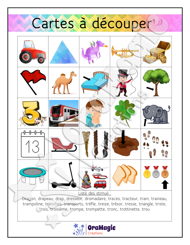 Bingo des groupes consonantiques -tr-dr-