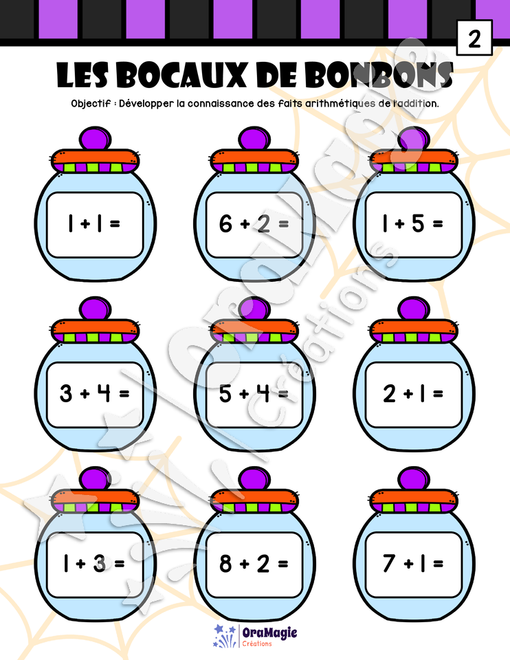 Les bocaux de bonbons - Additions 1-10