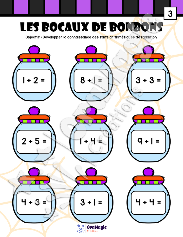 Les bocaux de bonbons - Additions 1-10