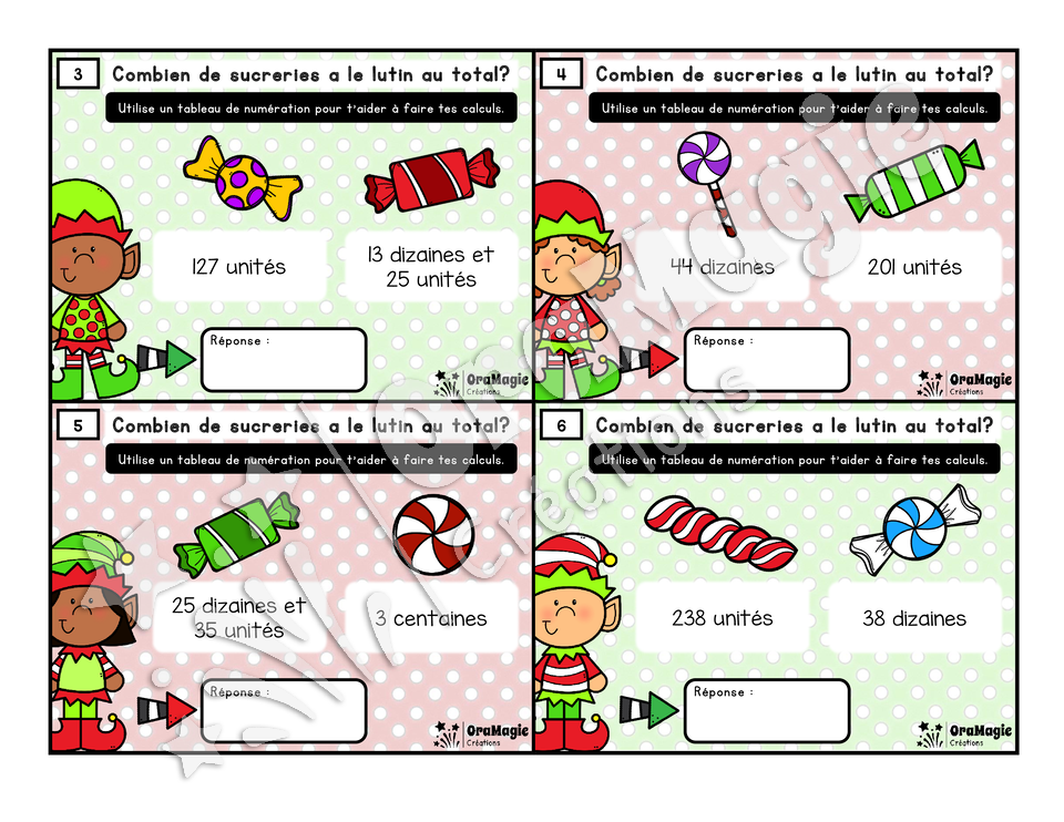 Cartes à tâches - Sucreries de lutins
