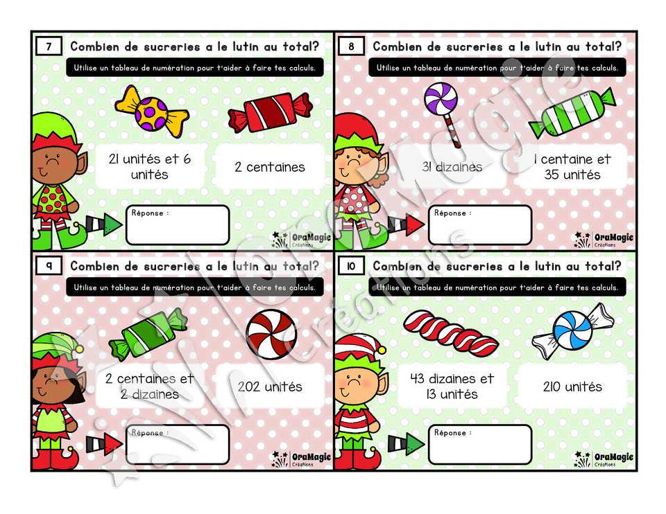 Cartes à tâches - Sucreries de lutins