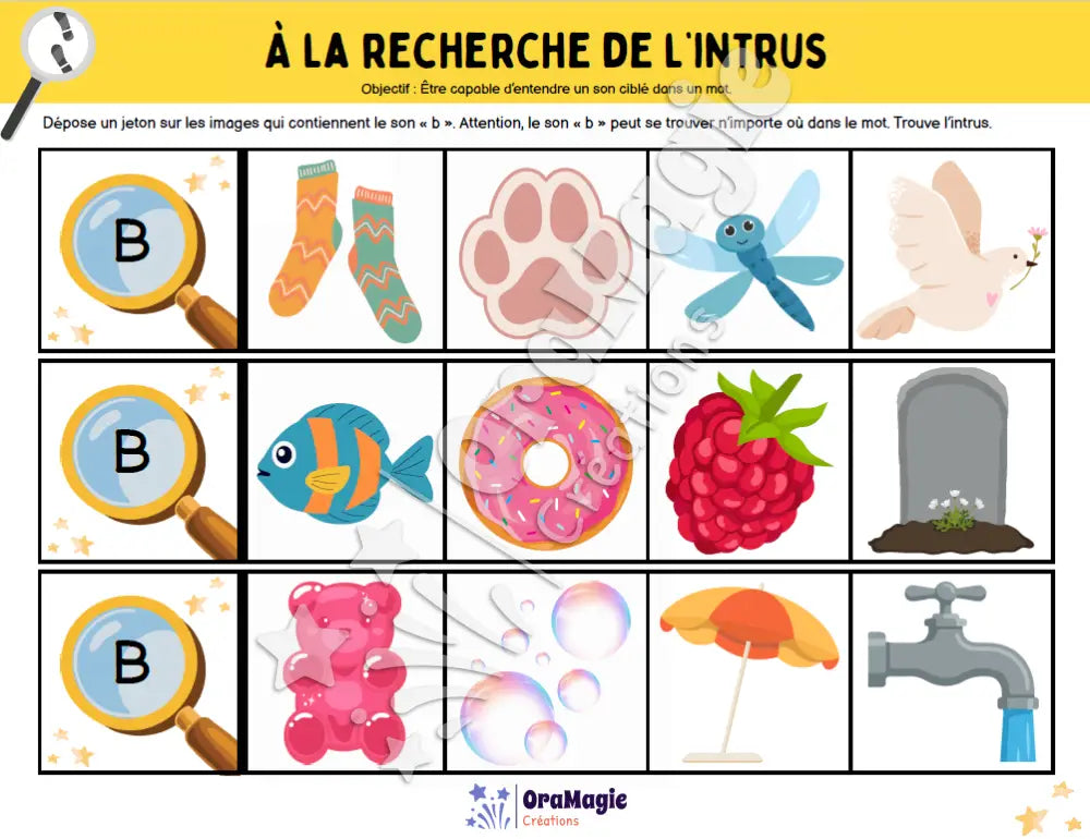 À la recherche de l’intrus - Identifier le son -b- dans des mots - Produit numérique