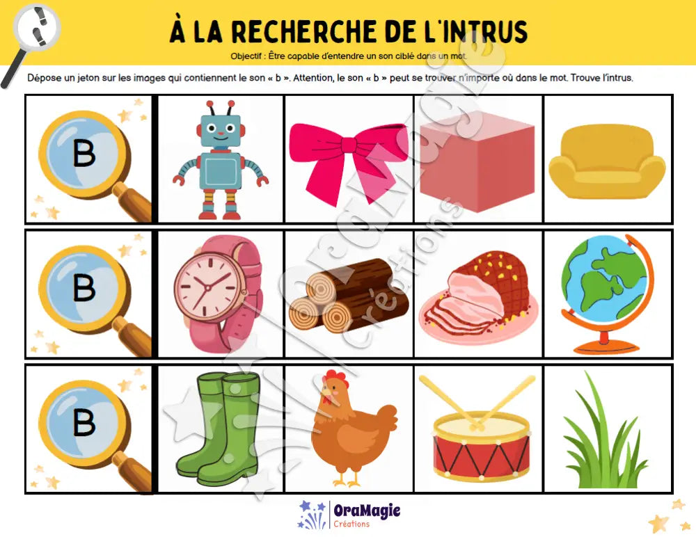 À la recherche de l’intrus - Identifier le son -b- dans des mots - Produit numérique