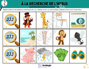 À la recherche de l’intrus - Identifier le son jjj dans des mots - Produit numérique