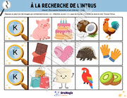 À la recherche de l’intrus - Identifier le son k dans des mots - Produit numérique