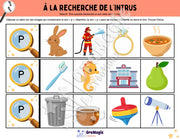 À la recherche de l’intrus - Identifier le son p dans des mots - Produit numérique