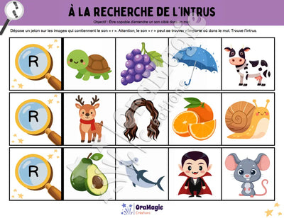 À la recherche de l'intrus - Identifier le son r dans des mots