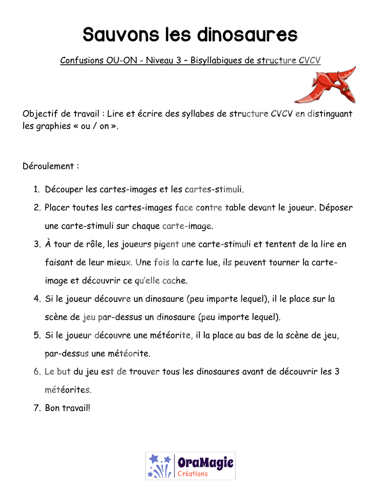 Confusions OU-ON - Niveau 3 - Sauvons les dinosaures.pdf