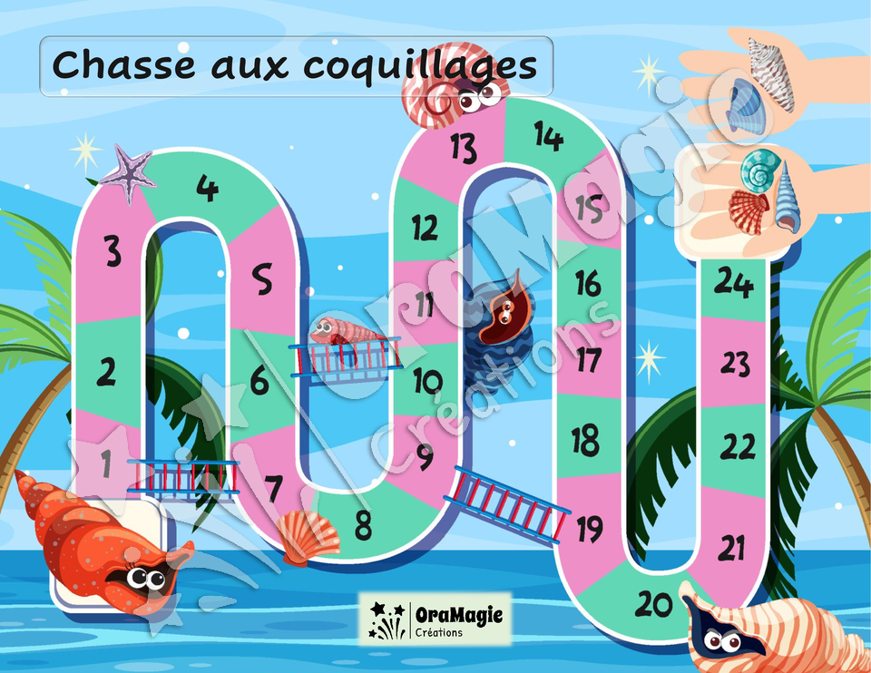 Confusions M-N - Niveau 5 - Chasse aux coquillages