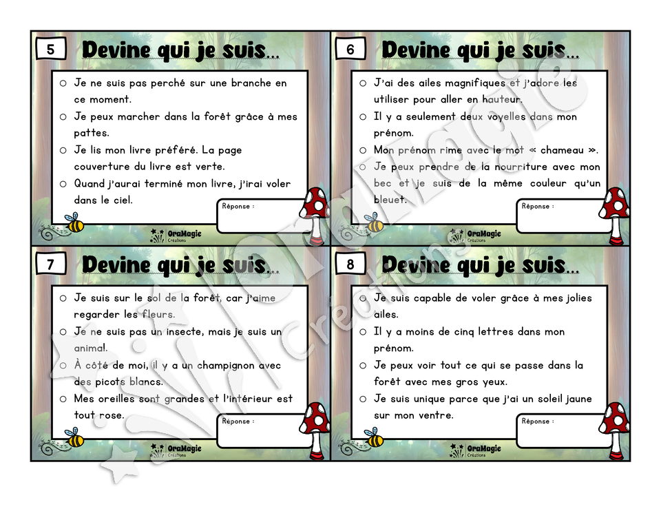 La forêt magique - Compréhension de lecture