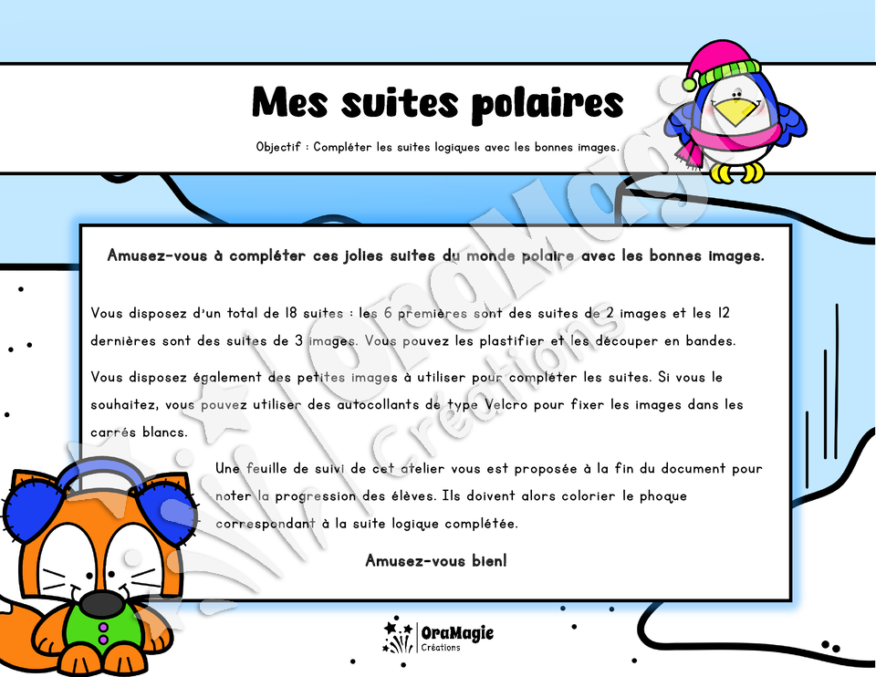 Mes suites polaires - Suites logiques - Préscolaire monde polaire.pdf
