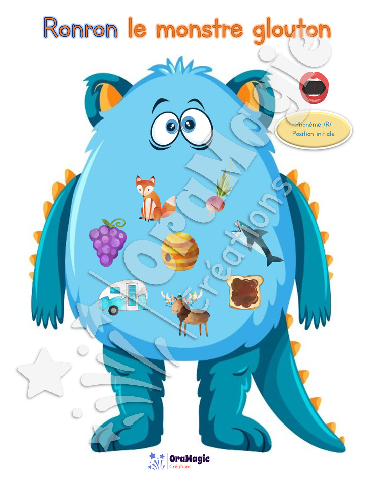 Ronron le monstre glouton du -r- 3 positions