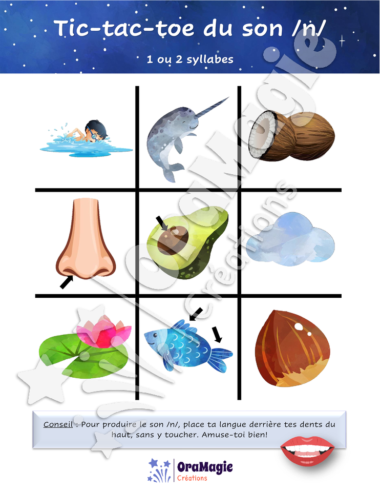 Tic-tac-toe du son -n- position initiale