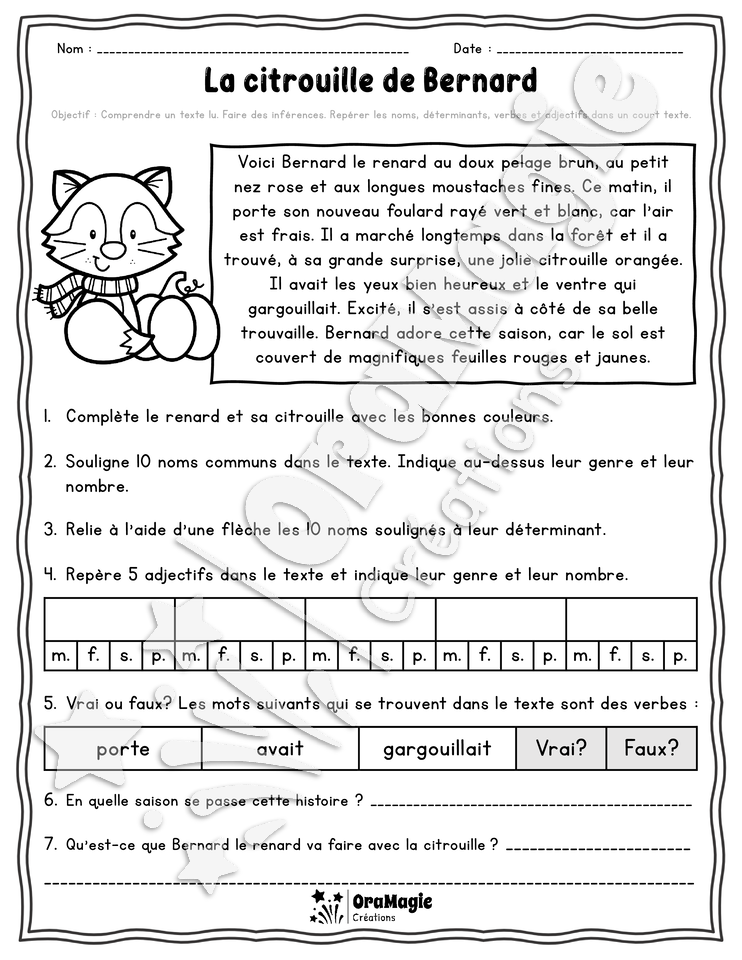 Collection lecture et grammaire - La citrouille de Bernard - 3e et 4e année.pdf