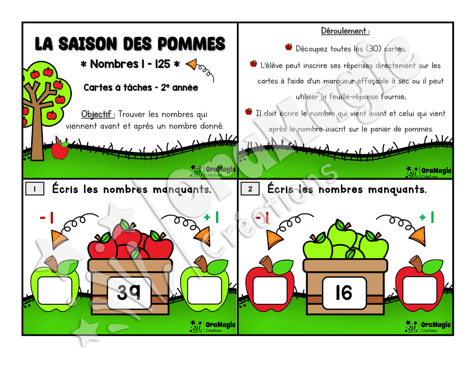 Cartes à tâches - La saison des pommes - 2e année - Mathématiques - 6$.pdf