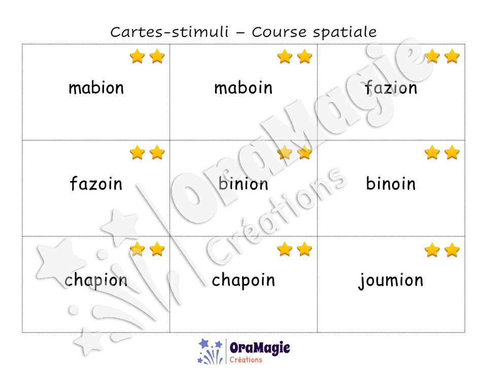 Confusions OIN-ION - Niveau 3 - Course spatiale