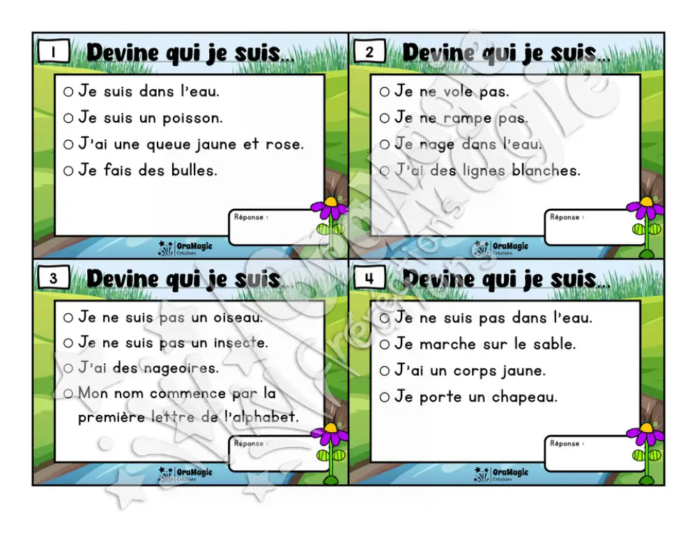 Au bord de la rivière - Compréhension de lecture