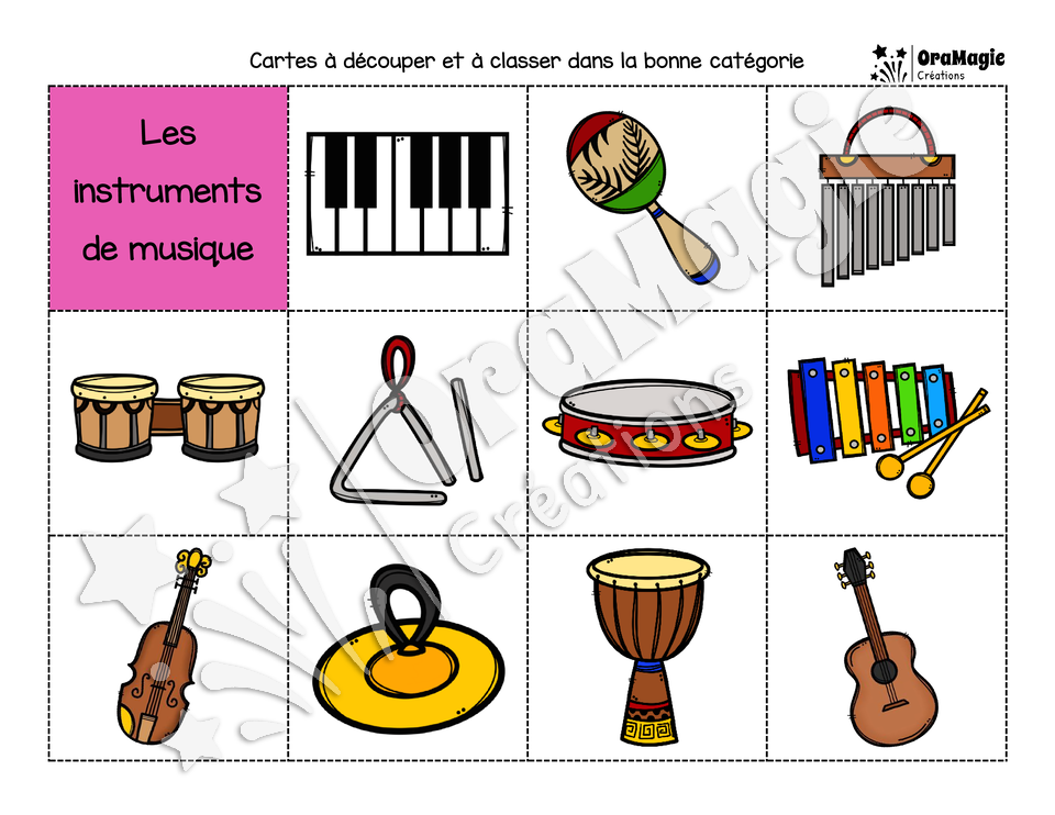 Catégorie en images - Les instruments de musique