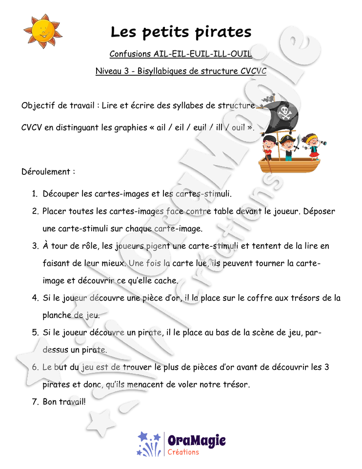 Confusions ail-eil-euil-ill-ouil - Niveau 3 - Les petits pirates.pdf
