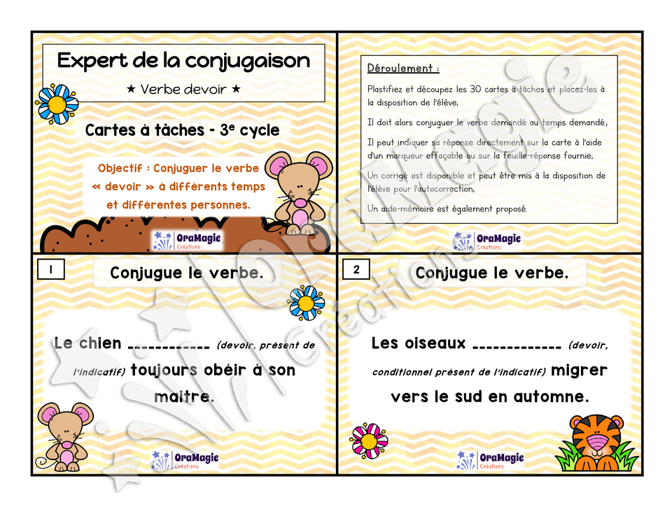 Cartes à tâches - Expert de la conjugaison - devoir - 5e et 6e année - 5$.pdf