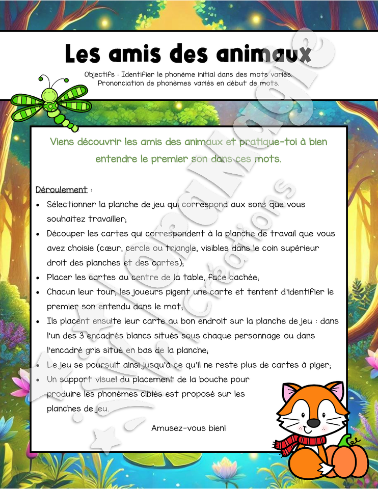 Les amis des animaux - Identification du phonème initial et prononciation phonèmes variés.pdf