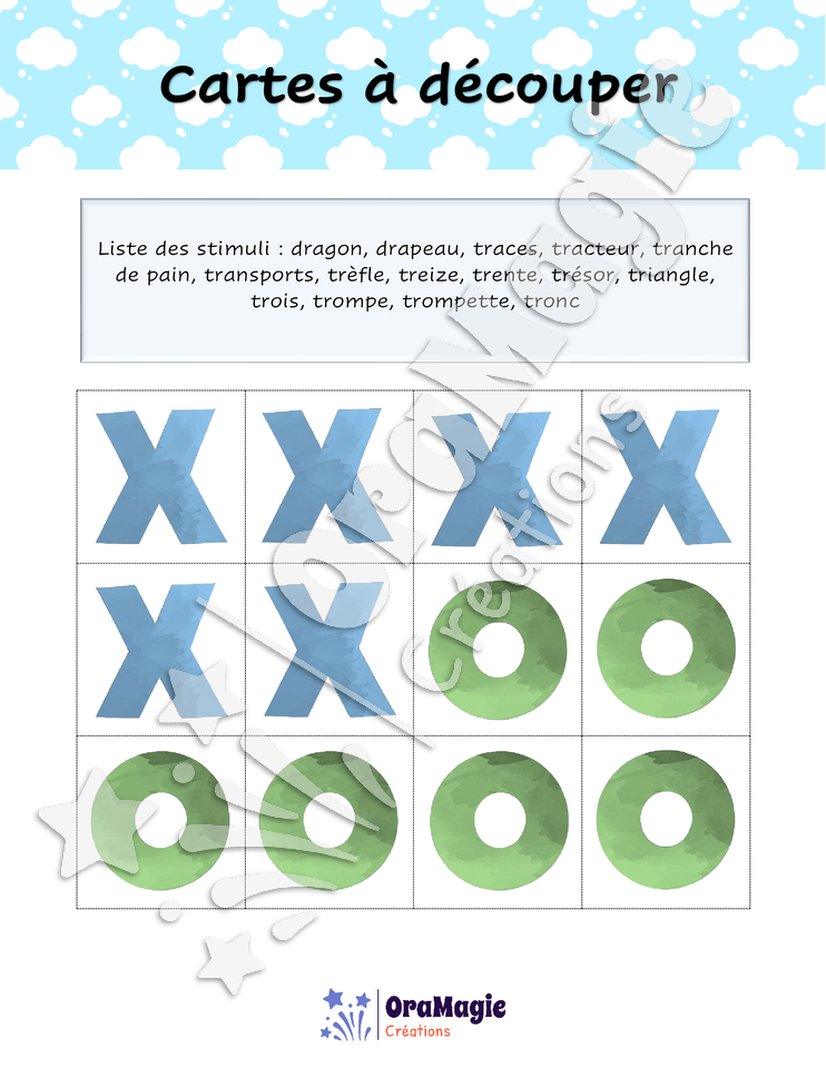Tic-tac-toe groupes consonantiques -tr-dr-