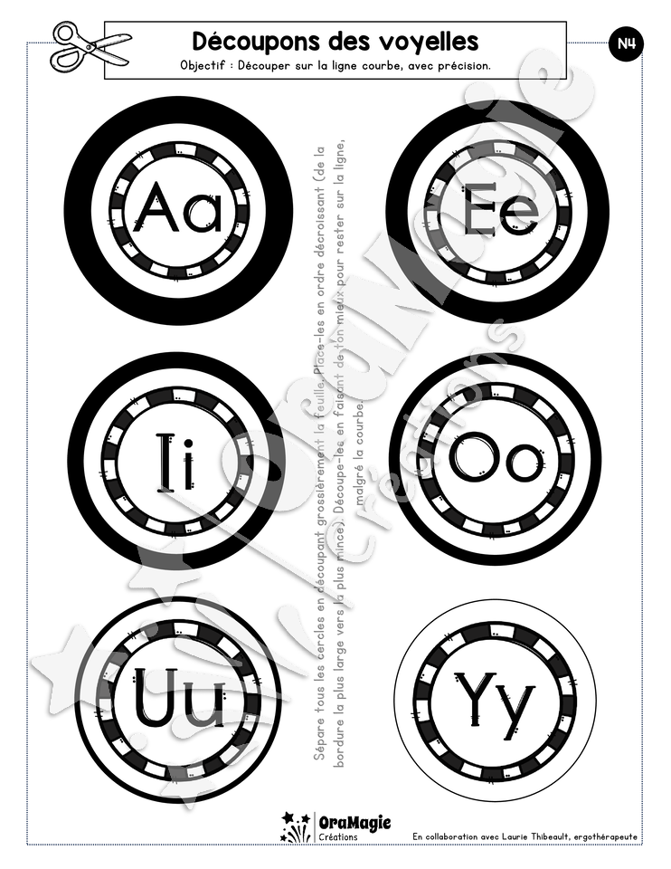 Découpons des voyelles - Cercles progressifs pour le découpage - Niveau 4.pdf