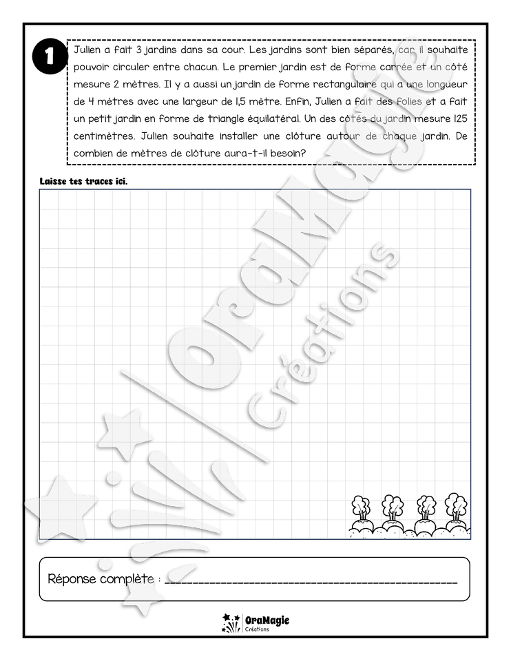 Les aventures mathématiques - Cahier d'exercices - Le périmètre et la conversion de mesure
