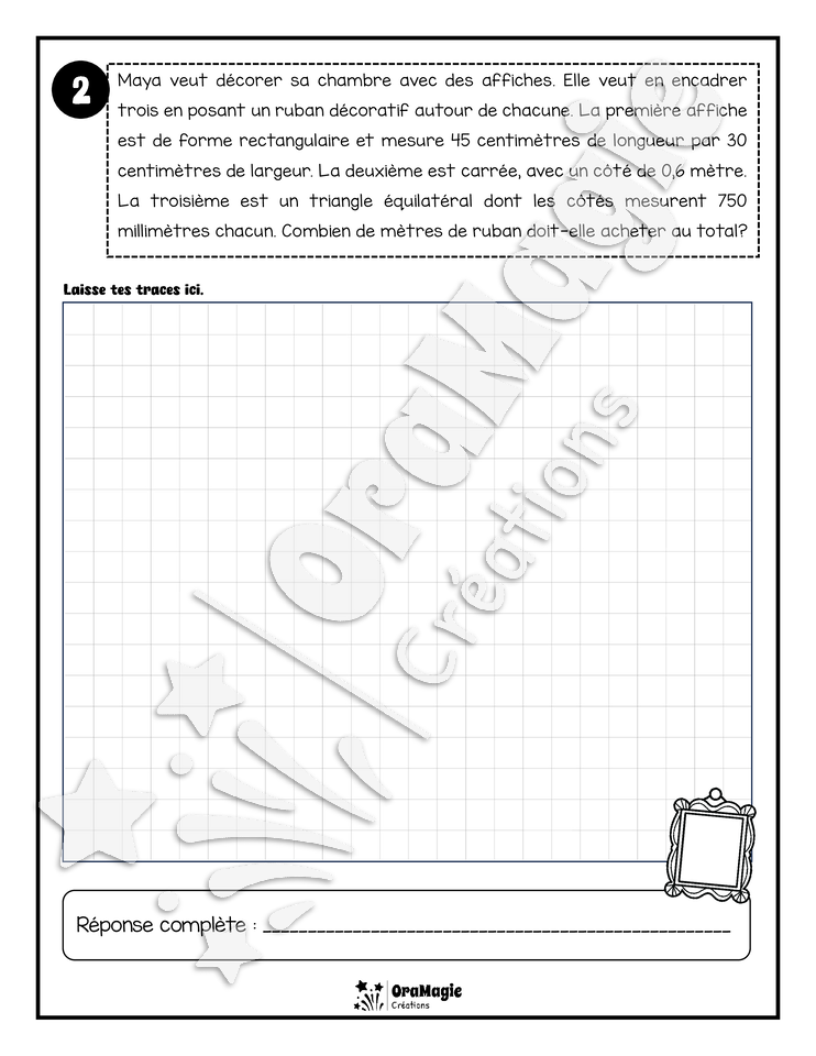 Les aventures mathématiques - Cahier d'exercices - Le périmètre et la conversion de mesure