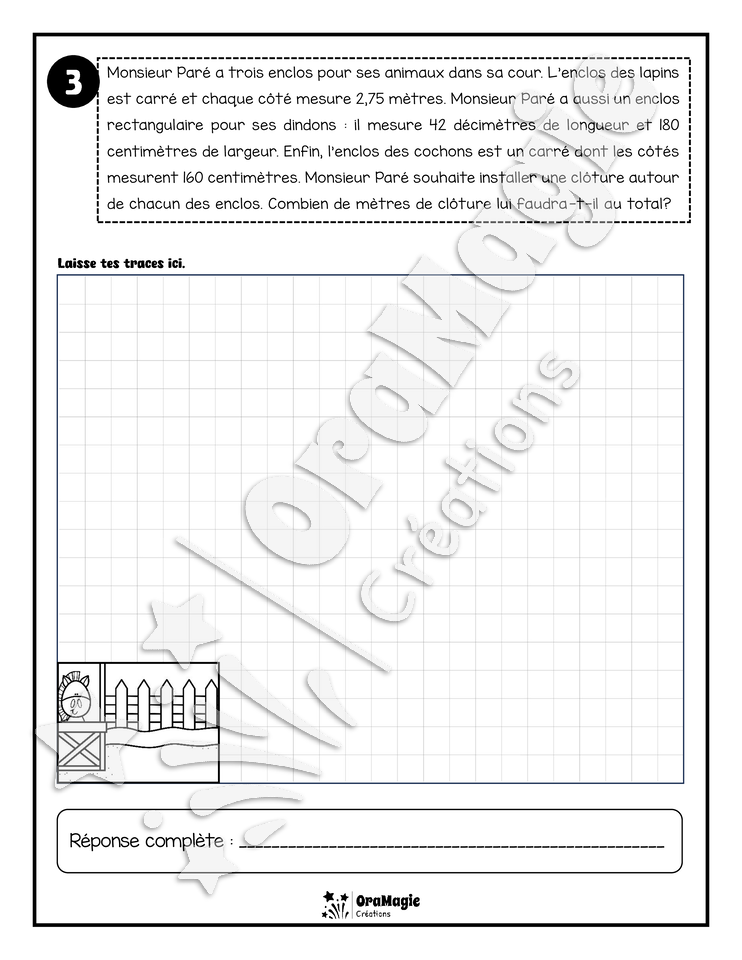Les aventures mathématiques - Cahier d'exercices - Le périmètre et la conversion de mesure