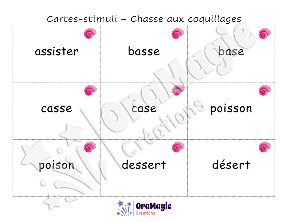 Confusions S-SS - Niveau 5 - Chasse aux coquillages