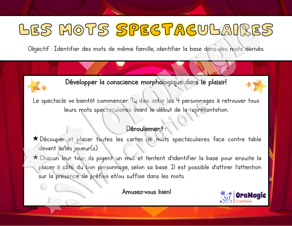 Les mots spectaculaires - Morpho dérivationnelle - Mots de même famille.pdf
